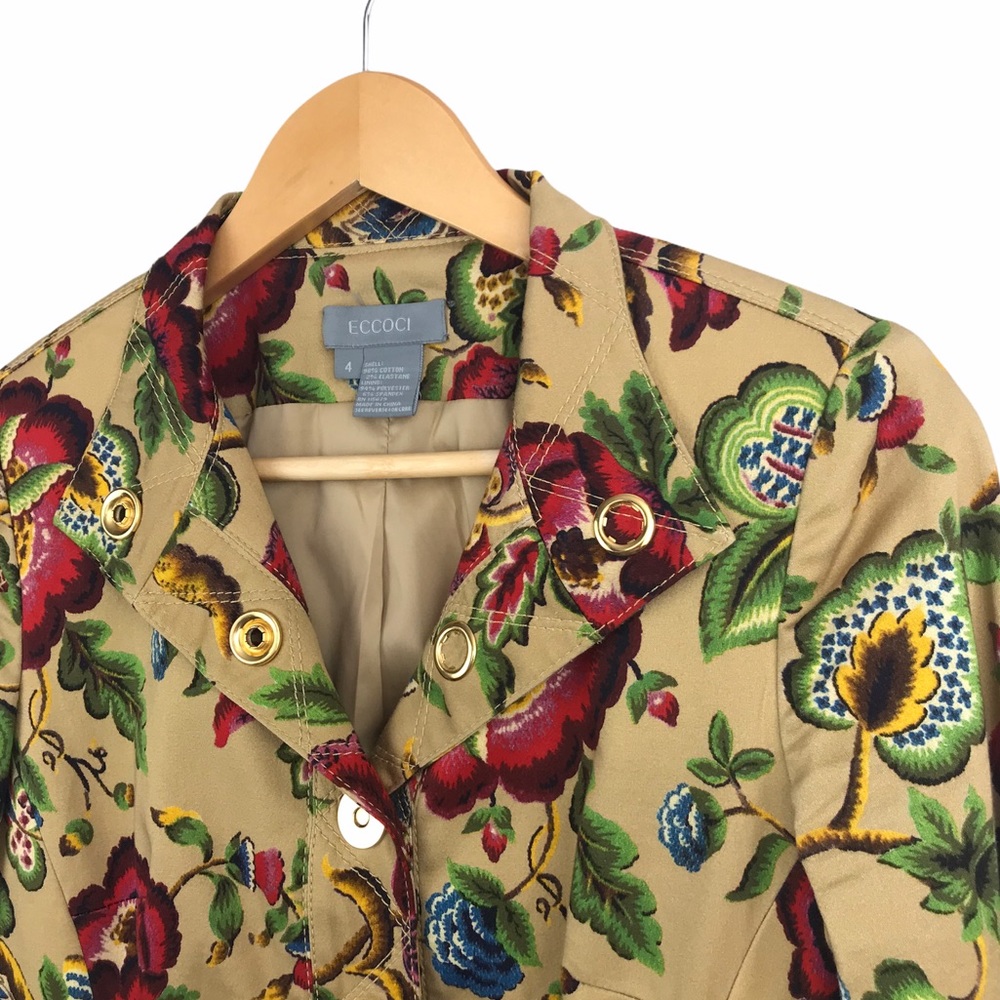 Eccoci Floral Print Jacket Lined - Picture 4 of 6